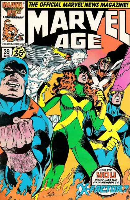 Marvel Age #39 comic book cover, 1986