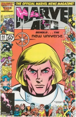 Marvel Age #44 comic book cover, 1986