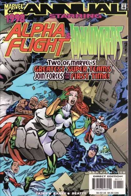 Alpha Flight, Vol. 2 Annual #1998 Direct Edition comic book cover, 1998