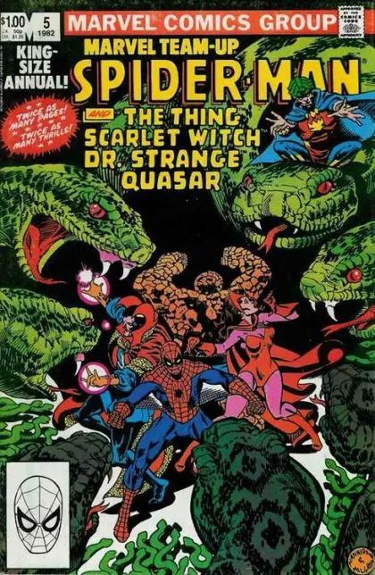 Marvel Team-Up Annual #5 Direct Edition comic book cover, 1982
