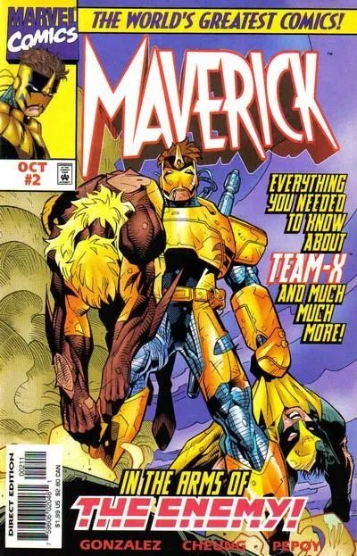 Maverick #2 Direct Edition comic book cover, 1997