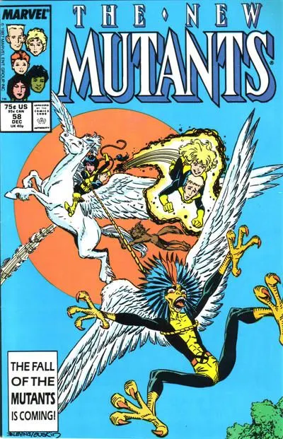 New Mutants, Vol. 1 #58 Direct Edition comic book cover, 1987