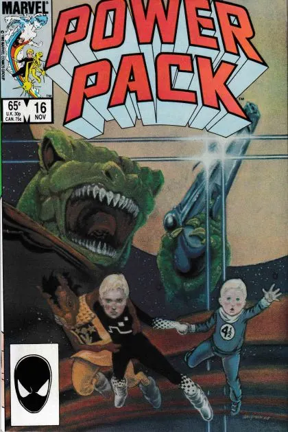 Power Pack, Vol. 1 #16 Direct Edition comic book cover, 1985