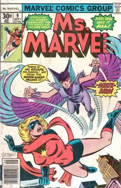 Ms. Marvel, Vol. 1 #9 Regular Edition comic book cover, 1977