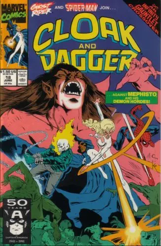 The Mutant Misadventures of Cloak and Dagger #18 comic book cover, 1991