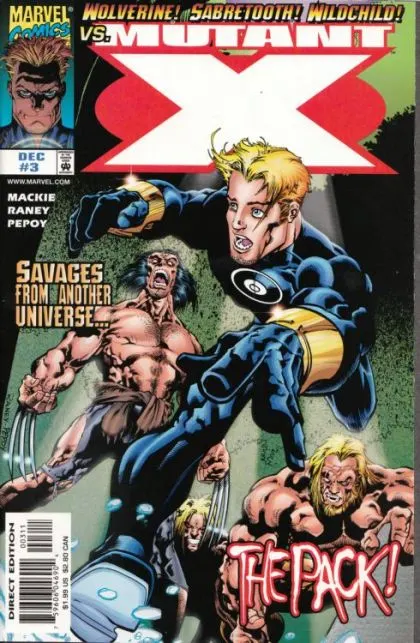 Mutant X #3 Direct Edition comic book cover, 1998