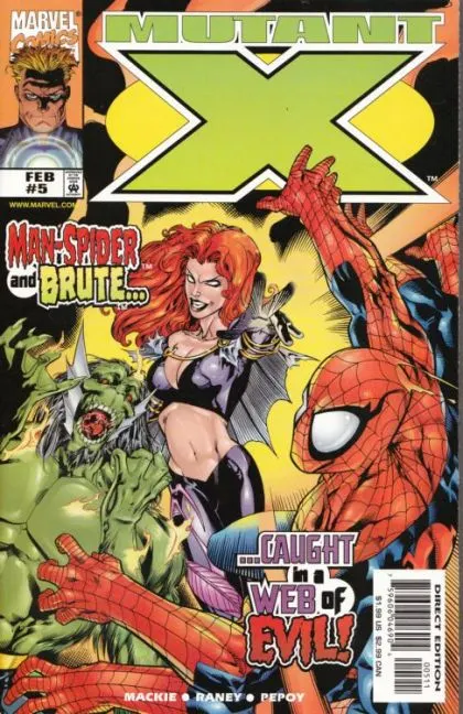 Mutant X #5 Direct Edition comic book cover, 1999
