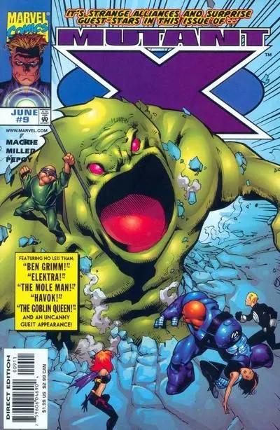 Mutant X #9 Direct Edition comic book cover, 1999