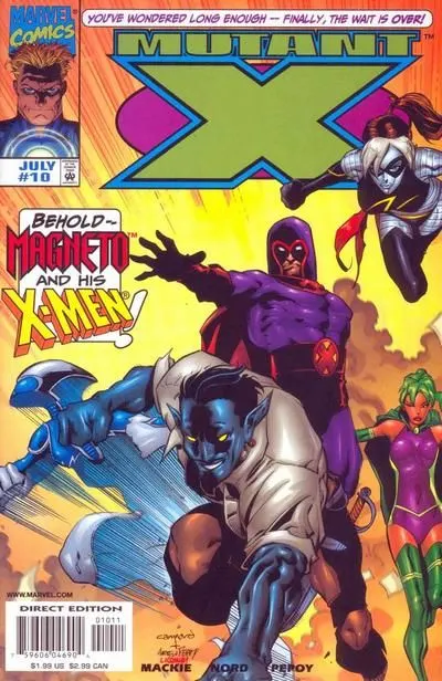 Mutant X #10 Direct Edition comic book cover, 1999