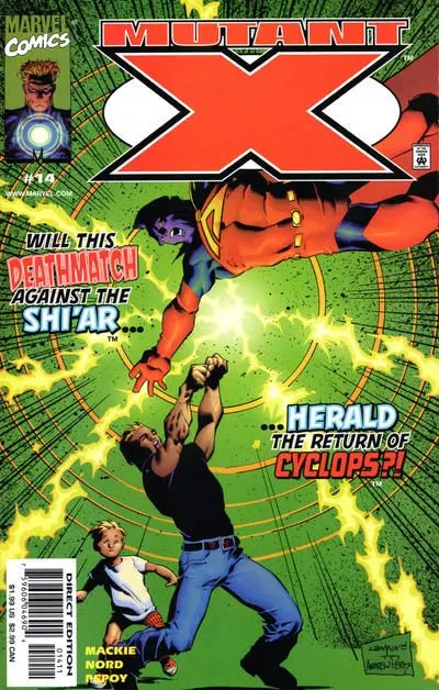 Mutant X #14 Direct Edition comic book cover, 1999