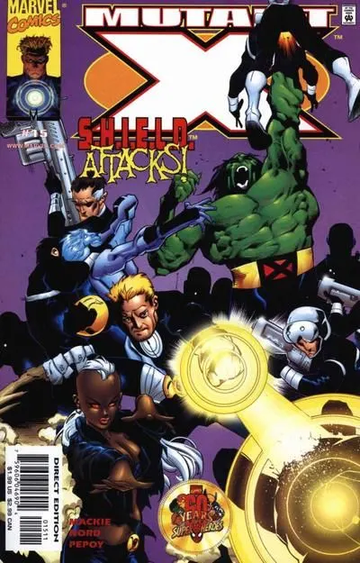 Mutant X #15 Direct Edition comic book cover, 1999