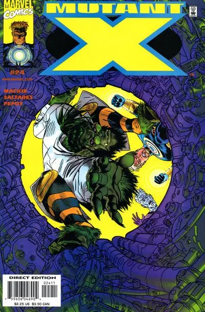 Mutant X #24 Direct Edition comic book cover, 2000