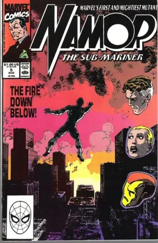 Namor, the Sub-Mariner #5 Direct Edition comic book cover, 1990