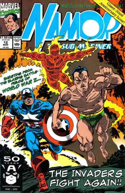 Namor, the Sub-Mariner #12 Direct Edition comic book cover, 1991