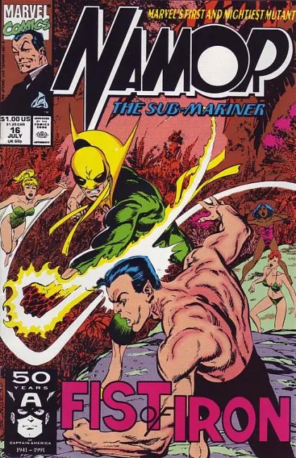 Namor, the Sub-Mariner #16 Direct Edition comic book cover, 1991
