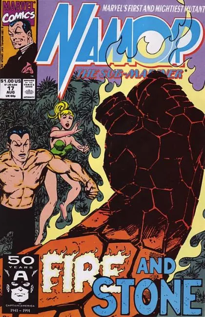 Namor, the Sub-Mariner #17 Direct Edition comic book cover, 1991