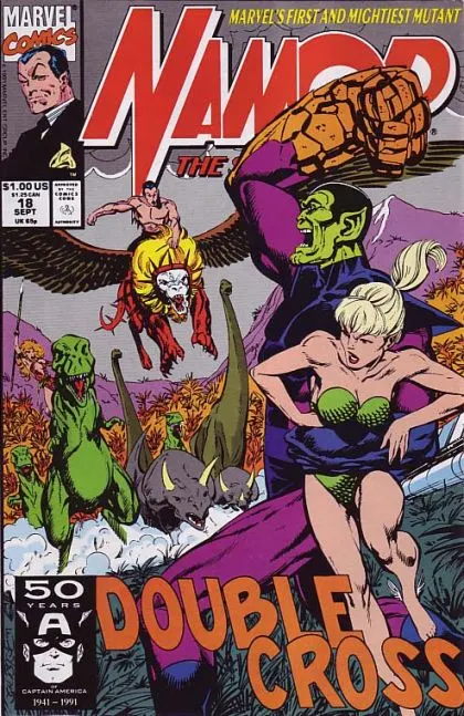 Namor, the Sub-Mariner #18 Direct Edition comic book cover, 1991