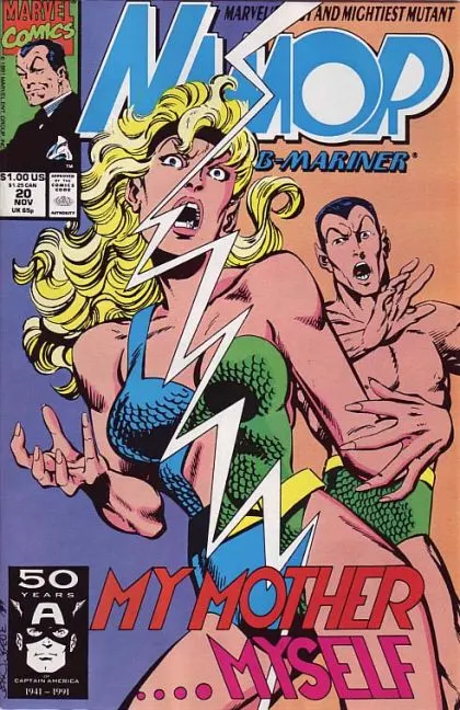 Namor, the Sub-Mariner #20 Direct Edition comic book cover, 1991