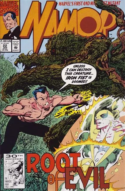 Namor, the Sub-Mariner #22 Direct Edition comic book cover, 1992