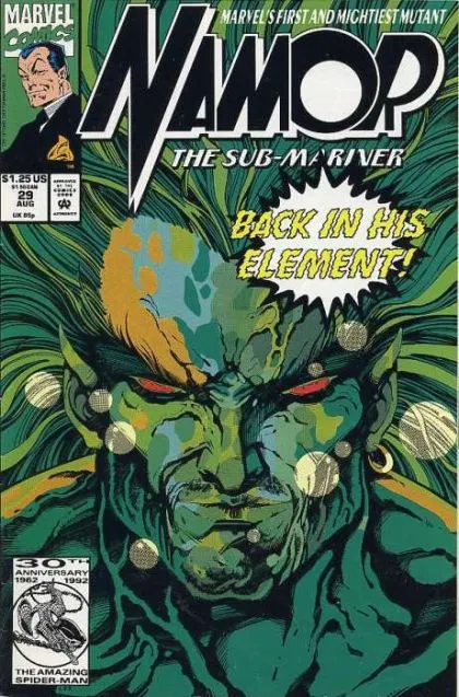 Namor, the Sub-Mariner #29 Direct Edition comic book cover, 1992