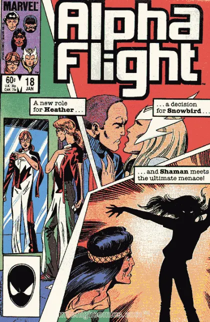 Alpha Flight, Vol. 1 #18 Direct Edition comic book cover, 1985