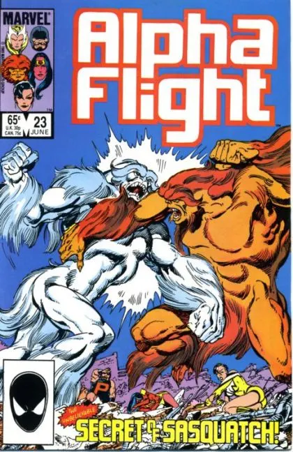 Alpha Flight, Vol. 1 #23 Direct Edition comic book cover, 1985