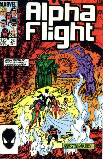 Alpha Flight, Vol. 1 #24 Direct Edition comic book cover, 1985