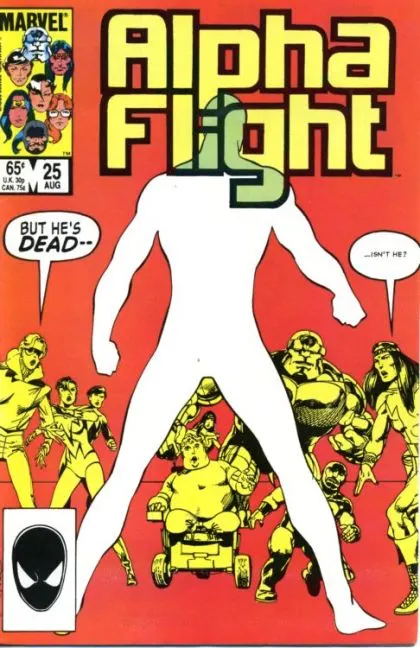 Alpha Flight, Vol. 1 #25 Direct Edition comic book cover, 1985