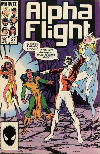 Alpha Flight, Vol. 1 #27 Direct Edition comic book cover, 1985