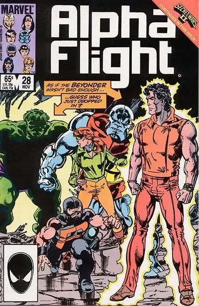 Alpha Flight, Vol. 1 #28 Direct Edition comic book cover, 1985