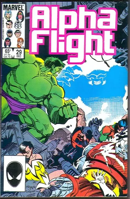 Alpha Flight, Vol. 1 #29 Direct Edition comic book cover, 1985