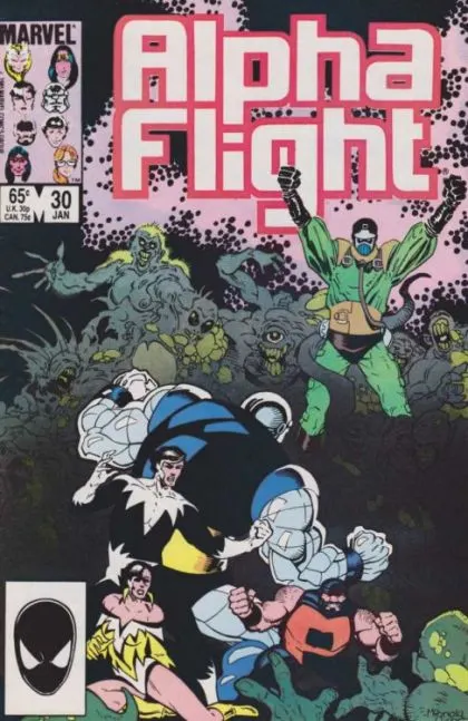 Alpha Flight, Vol. 1 #30 Direct Edition comic book cover, 1986
