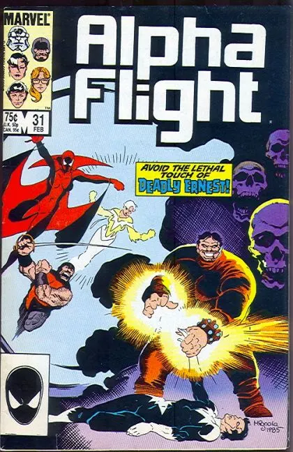 Alpha Flight, Vol. 1 #31 Direct Edition comic book cover, 1986