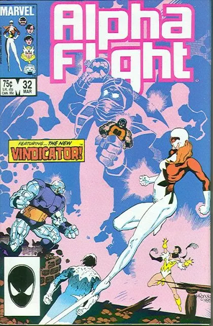 Alpha Flight, Vol. 1 #32 Direct Edition comic book cover, 1986