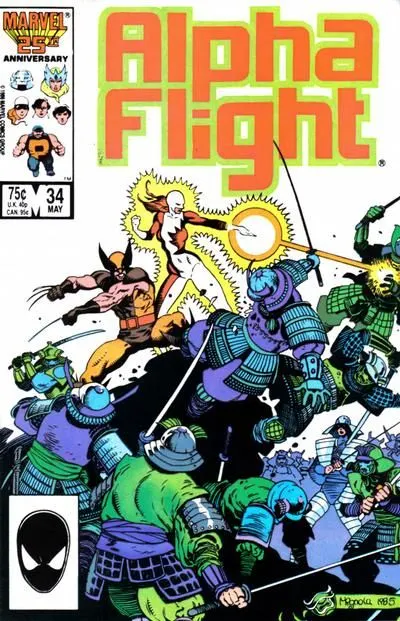 Alpha Flight, Vol. 1 #34 Direct Edition comic book cover, 1986