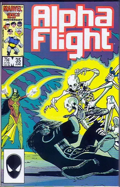 Alpha Flight, Vol. 1 #35 Direct Edition comic book cover, 1986