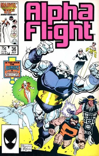 Alpha Flight, Vol. 1 #36 Direct Edition comic book cover, 1986