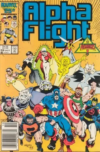 Alpha Flight, Vol. 1 #39 Newsstand Edition comic book cover, 1986