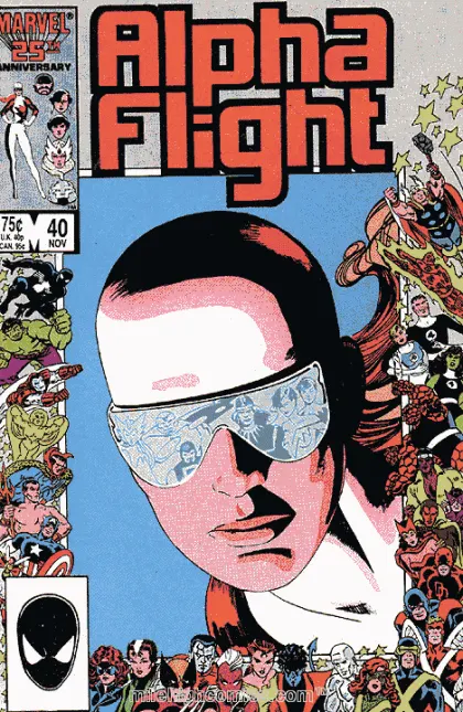 Alpha Flight, Vol. 1 #40 Direct Edition comic book cover, 1986