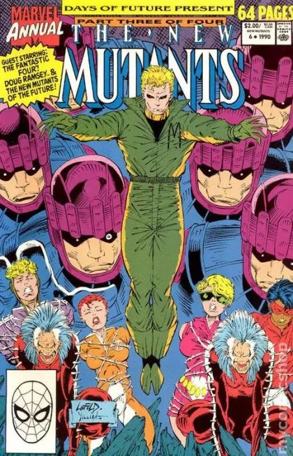 New Mutants, Vol. 1 Annual #6 Direct Edition comic book cover, 1990