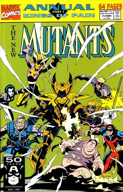 New Mutants, Vol. 1 Annual #7 Direct Edition comic book cover, 1991