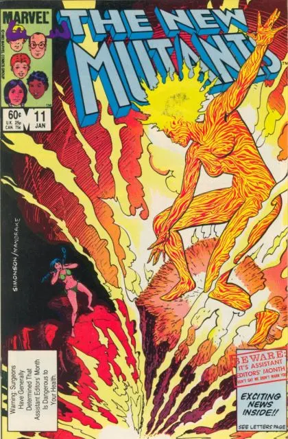 New Mutants, Vol. 1 #11 Direct Edition comic book cover, 1984