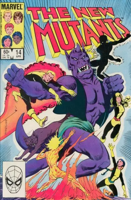 New Mutants, Vol. 1 #14 Direct Edition comic book cover, 1984