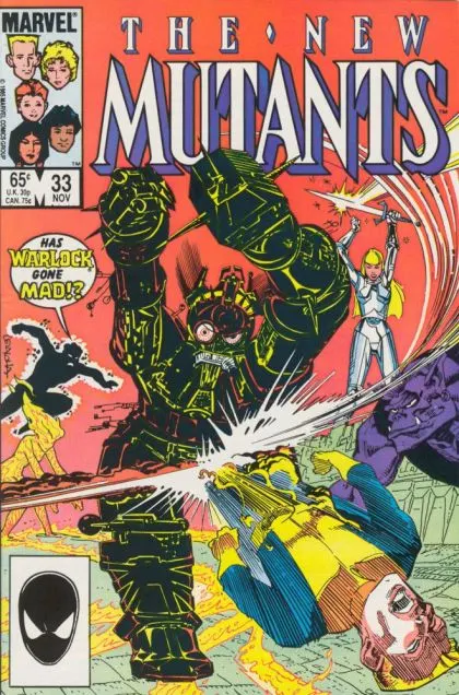 New Mutants, Vol. 1 #33 Direct Edition comic book cover, 1985