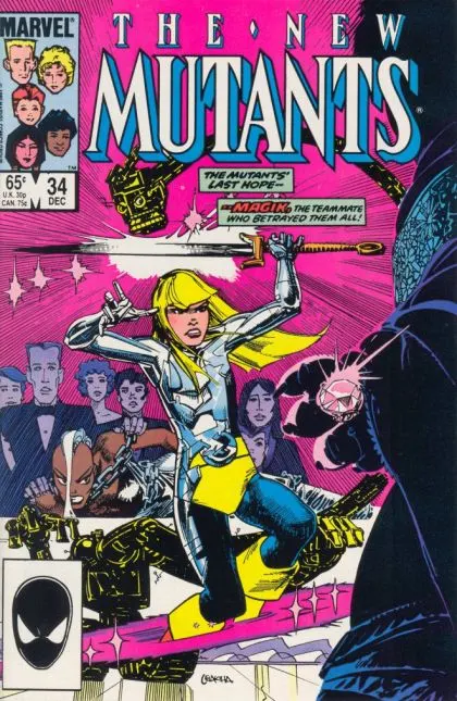 New Mutants, Vol. 1 #34 Direct Edition comic book cover, 1985