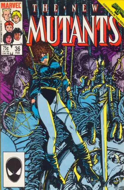 New Mutants, Vol. 1 #36 Direct Edition comic book cover, 1986