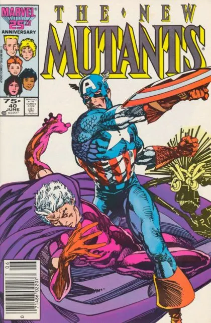 New Mutants, Vol. 1 #40 Newsstand Edition comic book cover, 1986