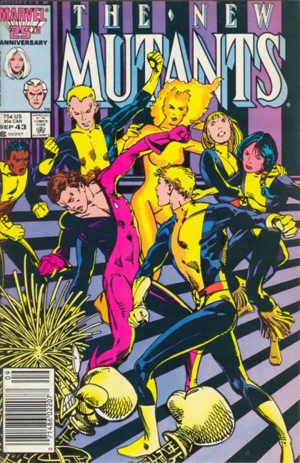 New Mutants, Vol. 1 #43 Newsstand Edition comic book cover, 1986