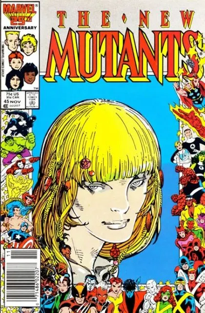 New Mutants, Vol. 1 #45 Newsstand Edition comic book cover, 1986