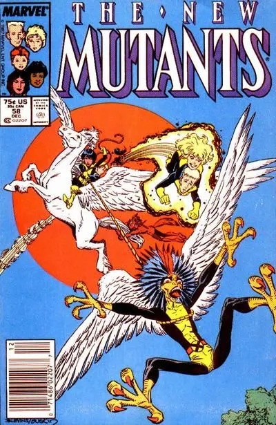 New Mutants, Vol. 1 #58 Newsstand Edition comic book cover, 1987